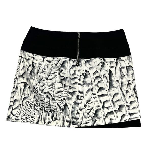 Helmut Lang Skirt Strata Print Pockets White Black Linen Blend Mini Women's 8 - Picture 4 of 12